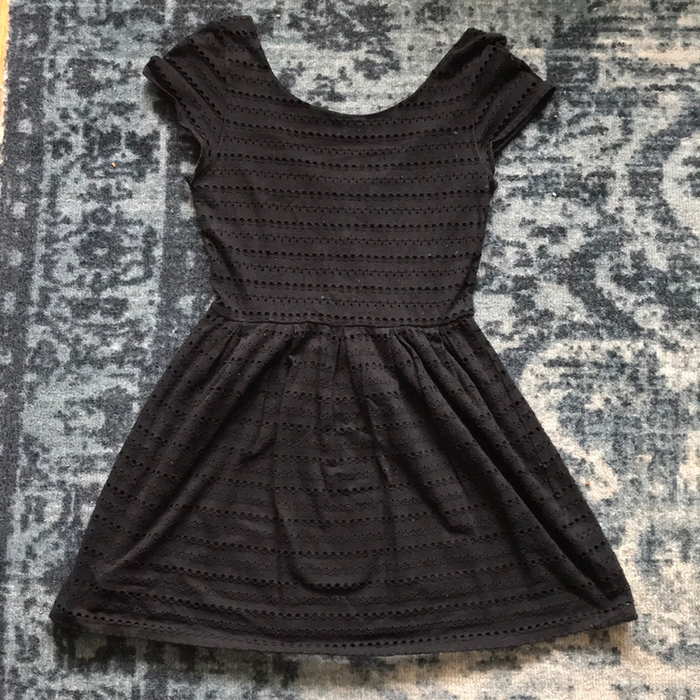 Aqua Eyelet Scoop Neck Dress